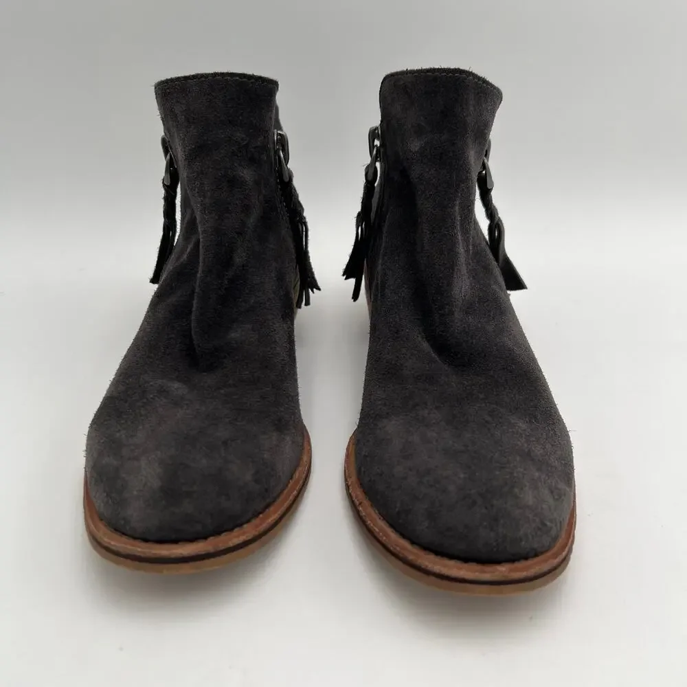 Dolce Vita Sutton Ankle Bootie Womens 8 Gray Suede Leather Dual Side Zip Shoe